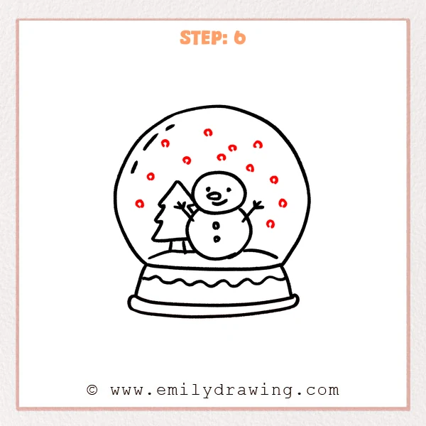 how to draw a snow globe - Step 6